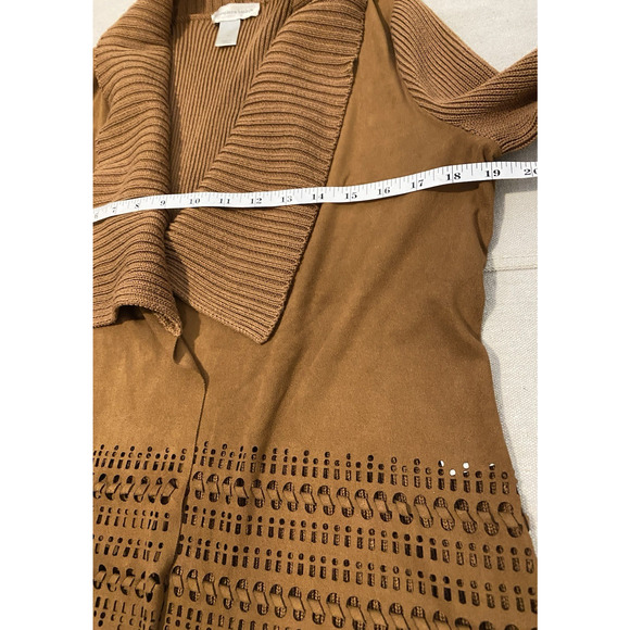Christopher & Banks Boho Cardigan Womens Size Medium Brown Western Cowgirl - Picture 13 of 16